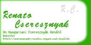 renato cseresznyak business card